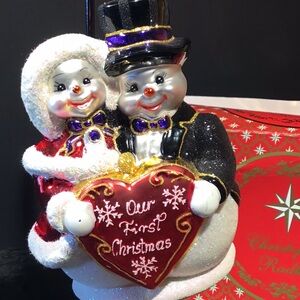 RADKO Snowy Sweetheart Glass Christmas Ornament